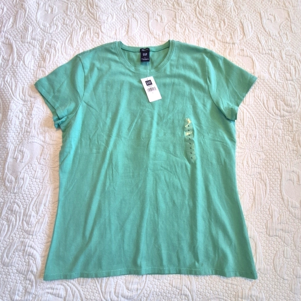 Gap girls Large green short sleeve stretch shirt NWT